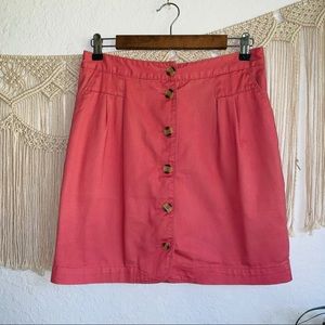 BDG Brick Red Button Mini Skirt Size 8
